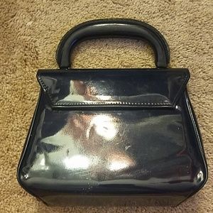 Bags - Vintage navy blue patent purse with swivel closure Bags - Vintage navy blue patent purse with swivel closure